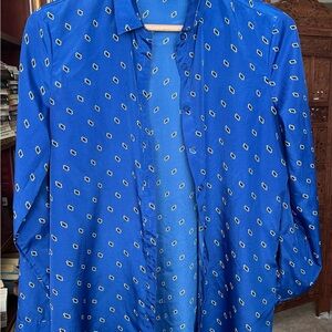 Armani Exchange Royal Blue Geometric Blouse